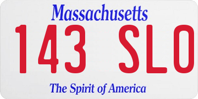 MA license plate 143SL0