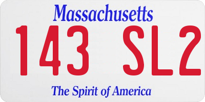 MA license plate 143SL2