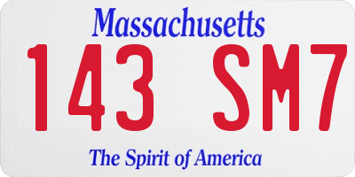 MA license plate 143SM7