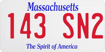 MA license plate 143SN2