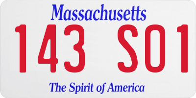 MA license plate 143SO1