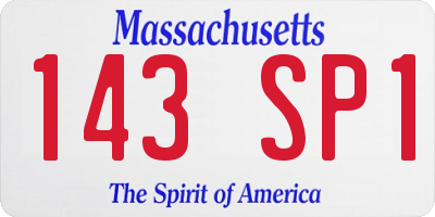 MA license plate 143SP1