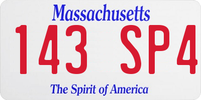 MA license plate 143SP4
