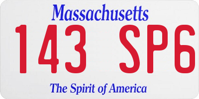 MA license plate 143SP6