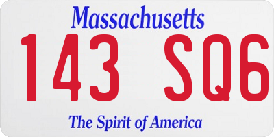 MA license plate 143SQ6