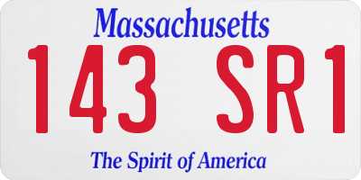 MA license plate 143SR1
