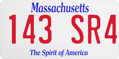 MA license plate 143SR4