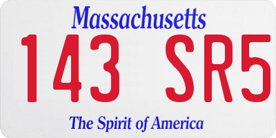 MA license plate 143SR5