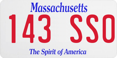 MA license plate 143SS0