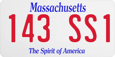 MA license plate 143SS1