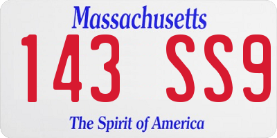 MA license plate 143SS9