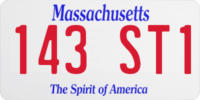 MA license plate 143ST1