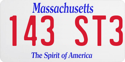 MA license plate 143ST3
