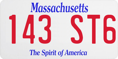 MA license plate 143ST6