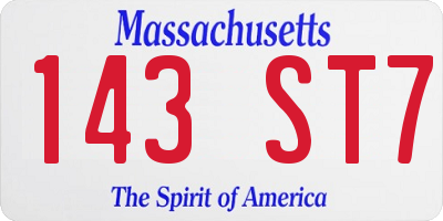 MA license plate 143ST7