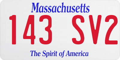 MA license plate 143SV2