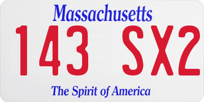 MA license plate 143SX2