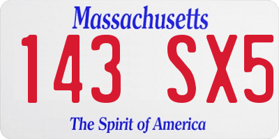 MA license plate 143SX5