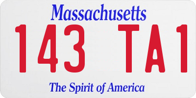 MA license plate 143TA1