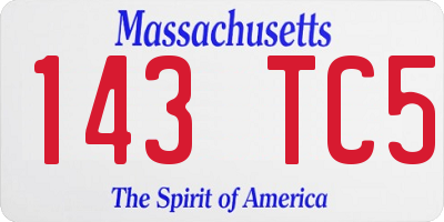 MA license plate 143TC5