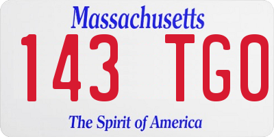 MA license plate 143TG0