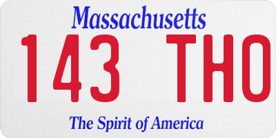 MA license plate 143TH0