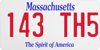 MA license plate 143TH5