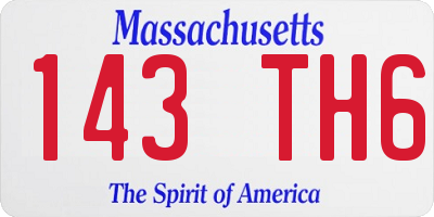 MA license plate 143TH6