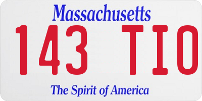 MA license plate 143TI0