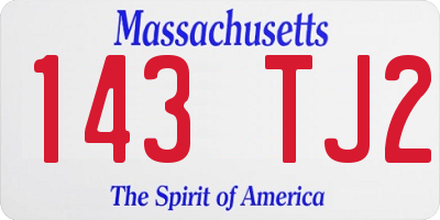 MA license plate 143TJ2