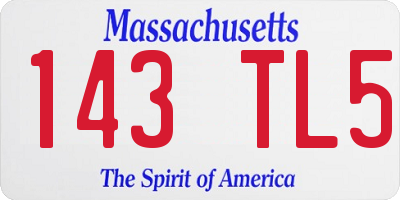 MA license plate 143TL5