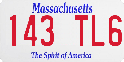 MA license plate 143TL6