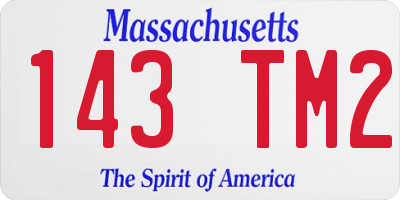 MA license plate 143TM2