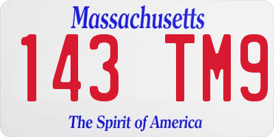 MA license plate 143TM9