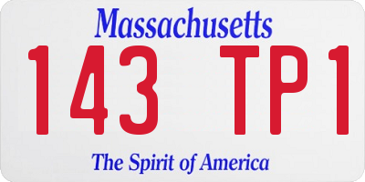 MA license plate 143TP1
