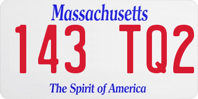 MA license plate 143TQ2