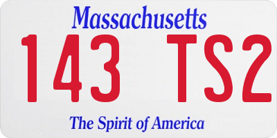 MA license plate 143TS2