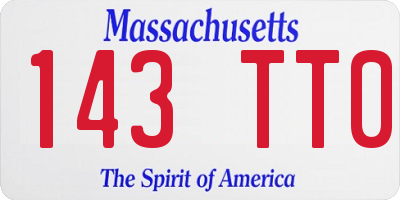 MA license plate 143TT0