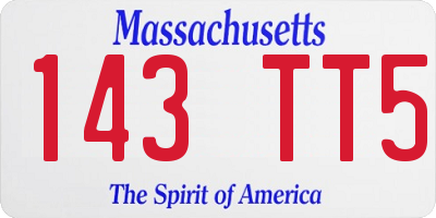 MA license plate 143TT5