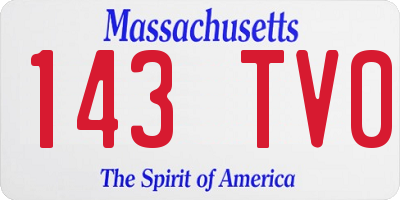 MA license plate 143TV0