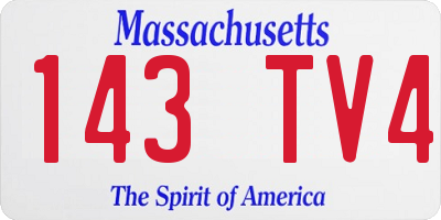 MA license plate 143TV4