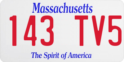 MA license plate 143TV5