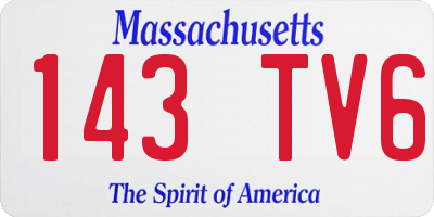 MA license plate 143TV6