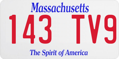 MA license plate 143TV9