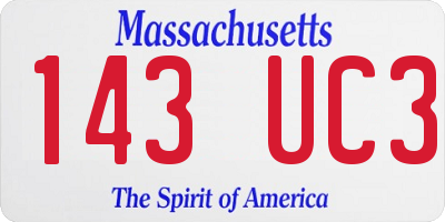 MA license plate 143UC3
