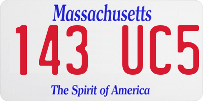 MA license plate 143UC5