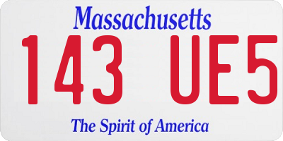 MA license plate 143UE5