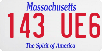 MA license plate 143UE6