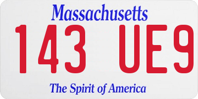 MA license plate 143UE9