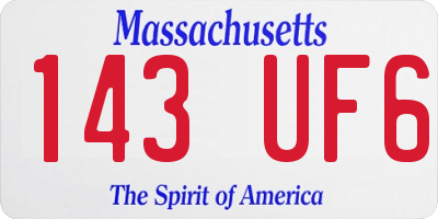MA license plate 143UF6